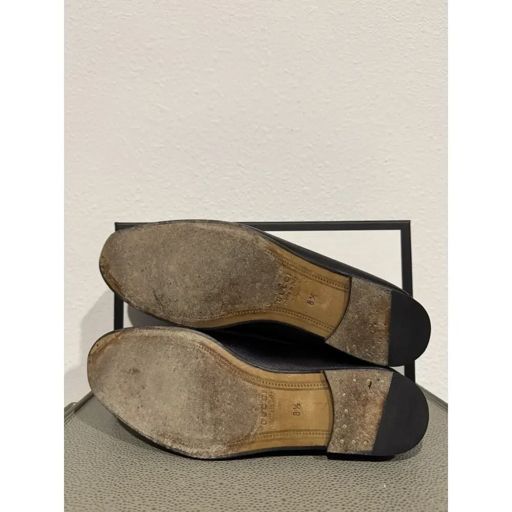 Gucci Mens Brixton Web Trimmed Horsebit Collapsible Heel Loafers Sz 8.5 $990